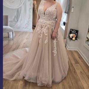 Allure 1153L in mocha/champagne/ivory/nude. Size 18 no alterations.